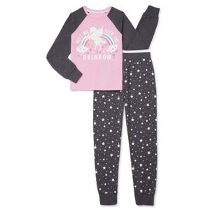 Cozy Jams Pajama Set Long Sleeve Top and Matching Bottom Size 10